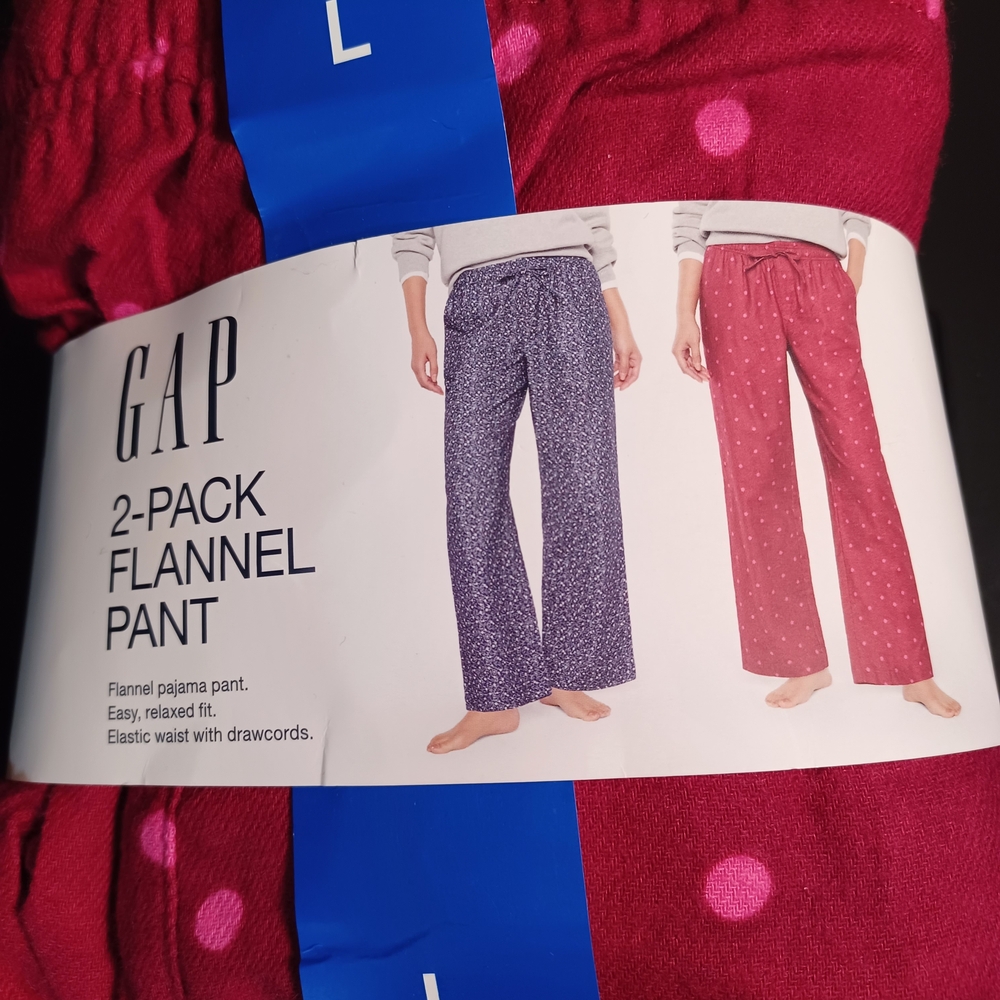 GAP Two-Pack Flannel Pajama Pants - Women's Size Large